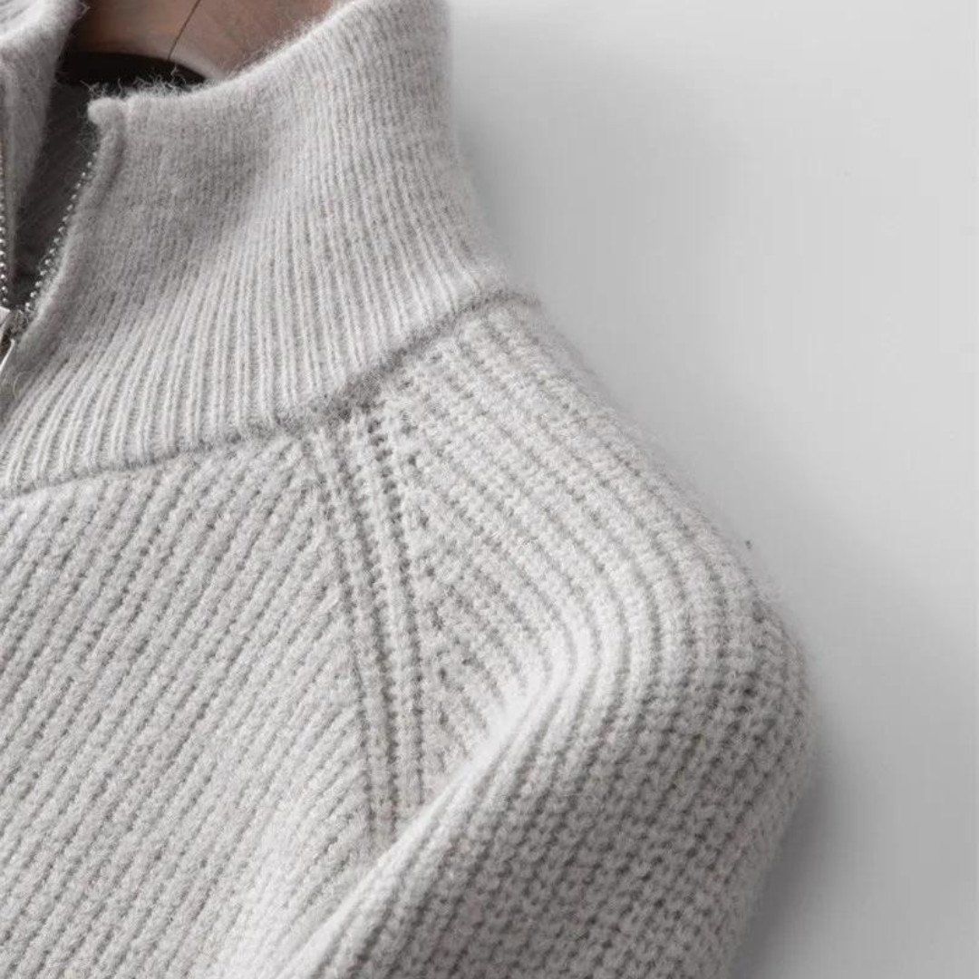 Colton Kaschmirpullover mit Reißverschluss