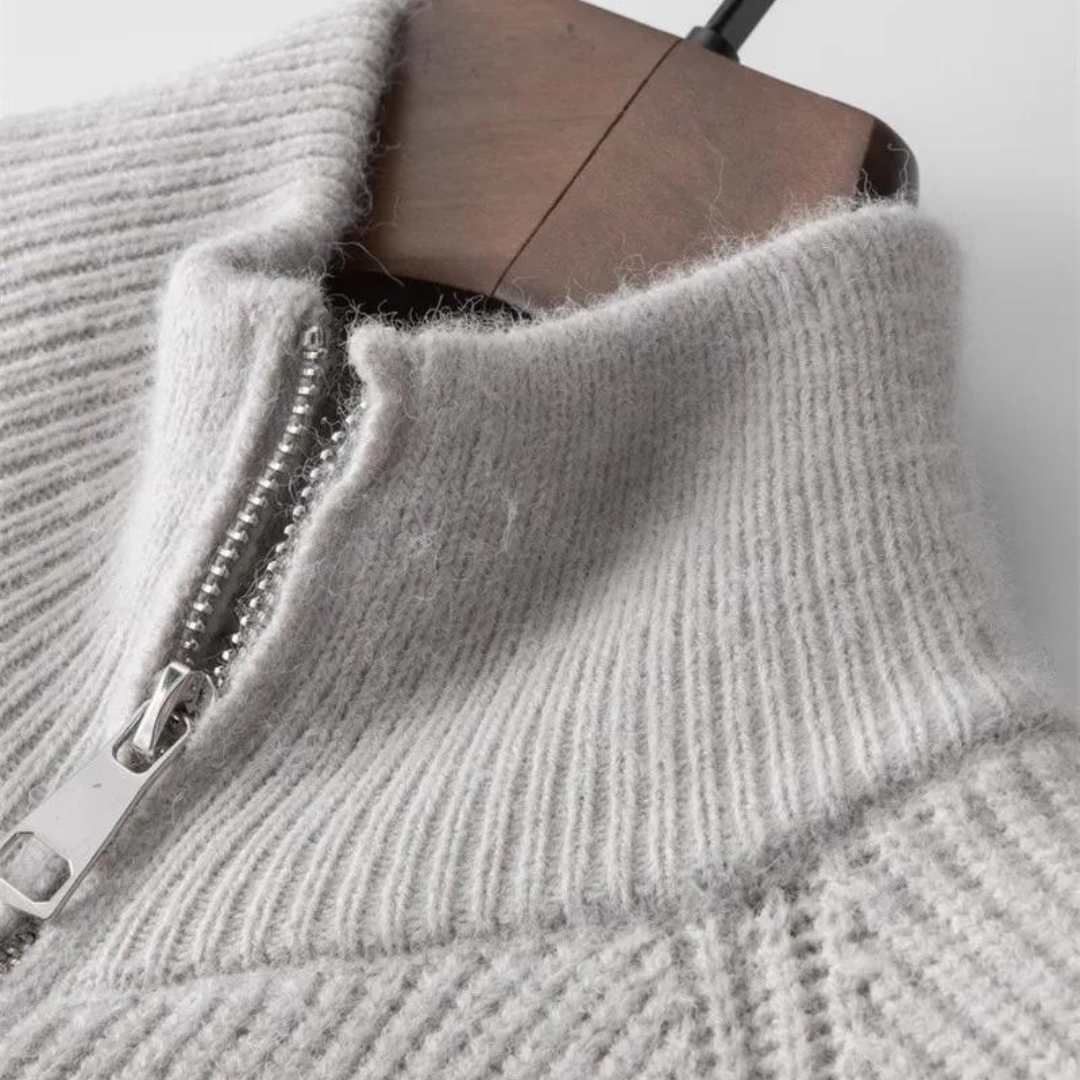 Colton Kaschmirpullover mit Reißverschluss